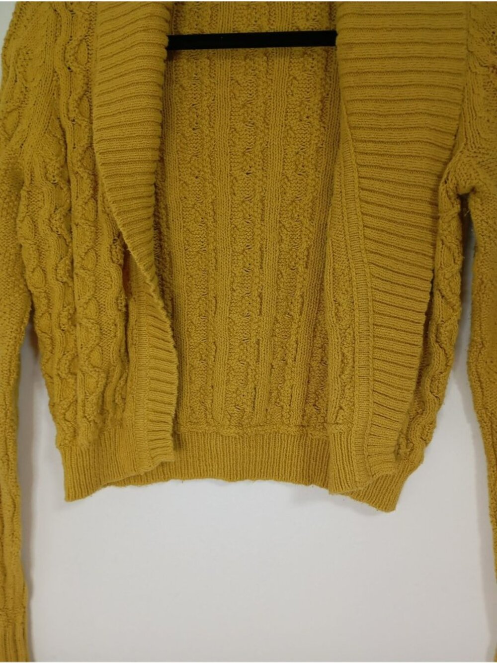 Anthropologie Sparrow Cable Knit Open Cardigan Sweater M Merino Wool Blend - Picture 5 of 10